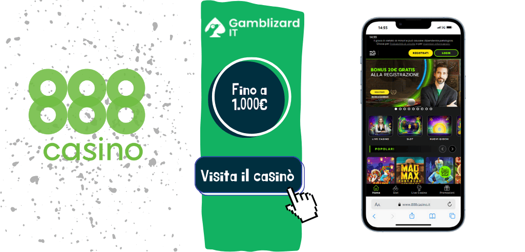 888 Casinò bonus di benvenuto