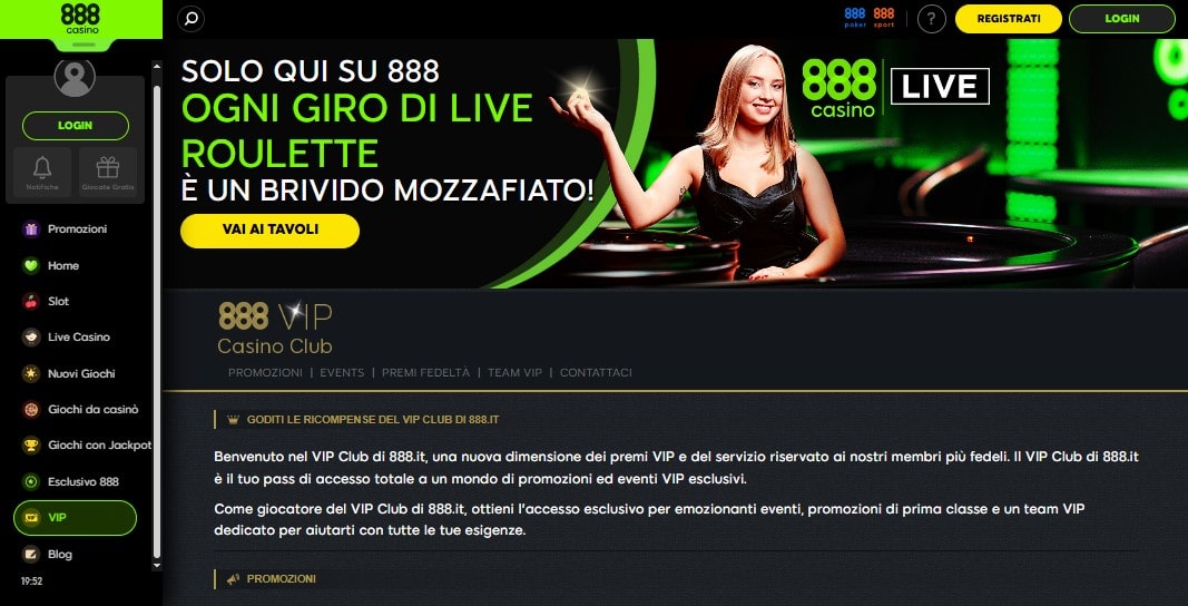 Programma fedeltà del 888 casinò