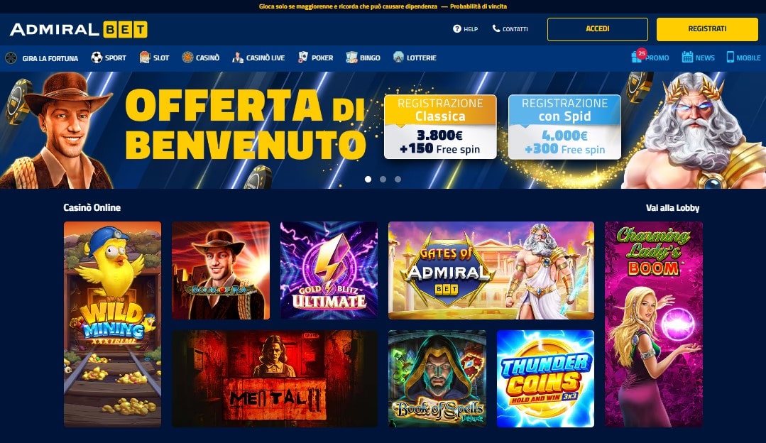 AdmiralBet pagina di login