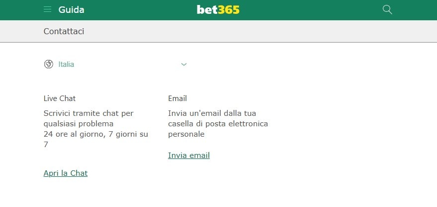 Il team di assistenza di Bet365
