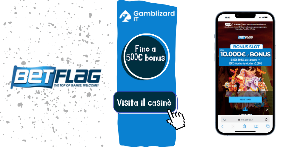 BetFlag casinó 500€ bonus senza deposito