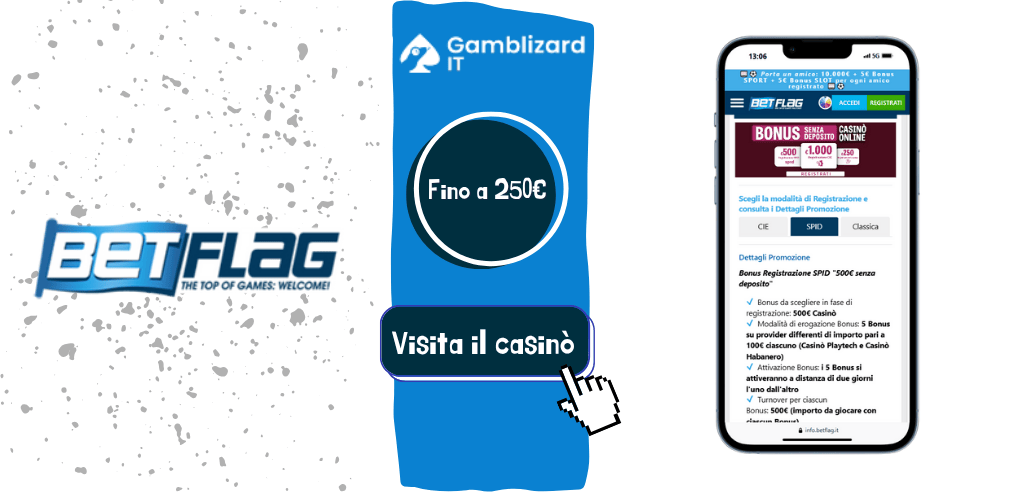 Betflag bonus fino a 250€