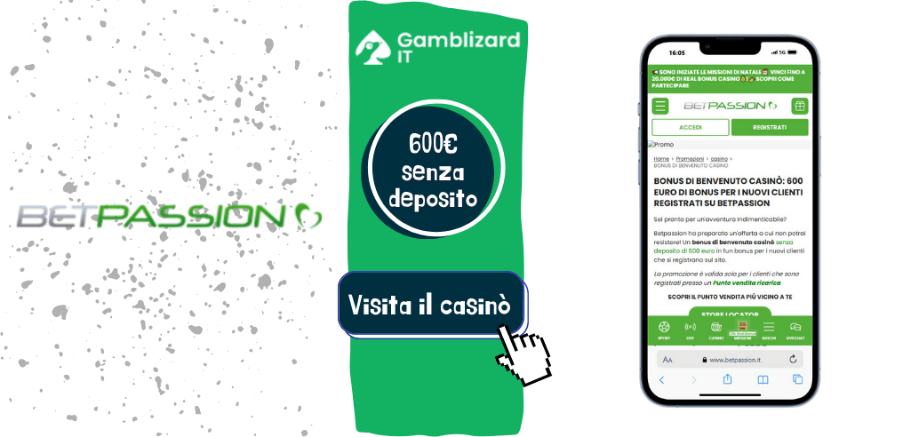 Betpassion casinó 600€ bonus senza deposito