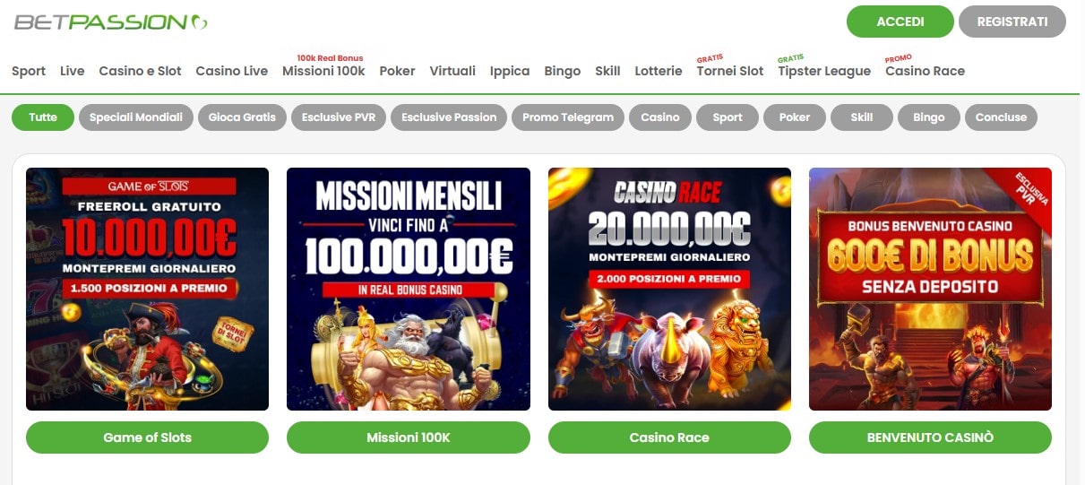 Betpassion promozioni