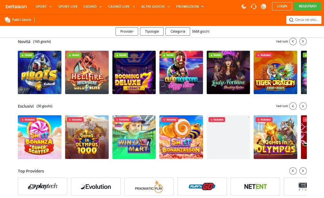 Betsson giochi slot