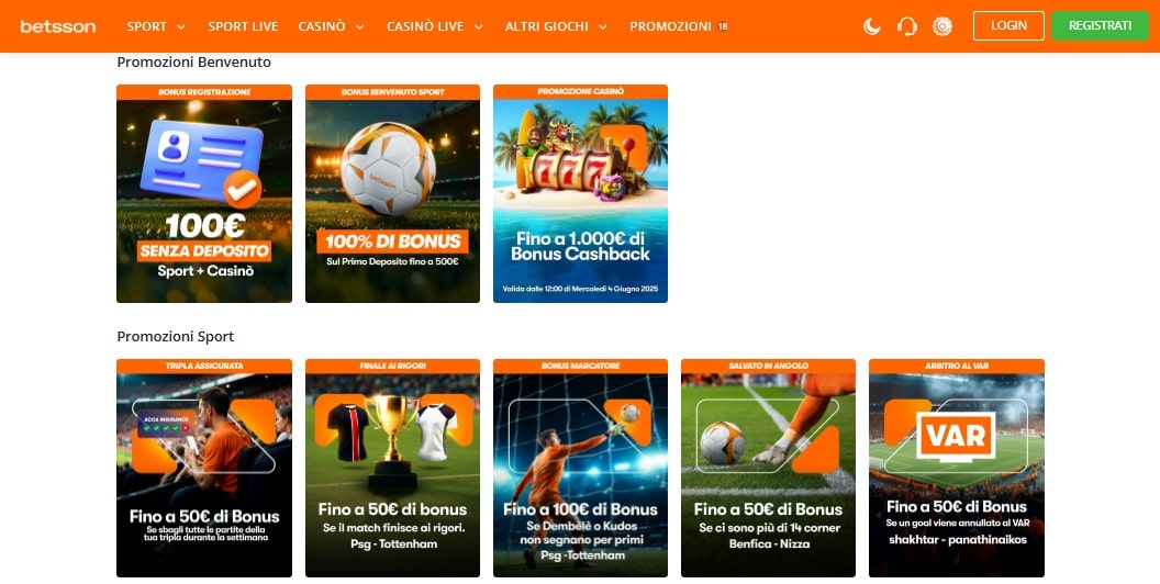 Betsson casinò bonus code