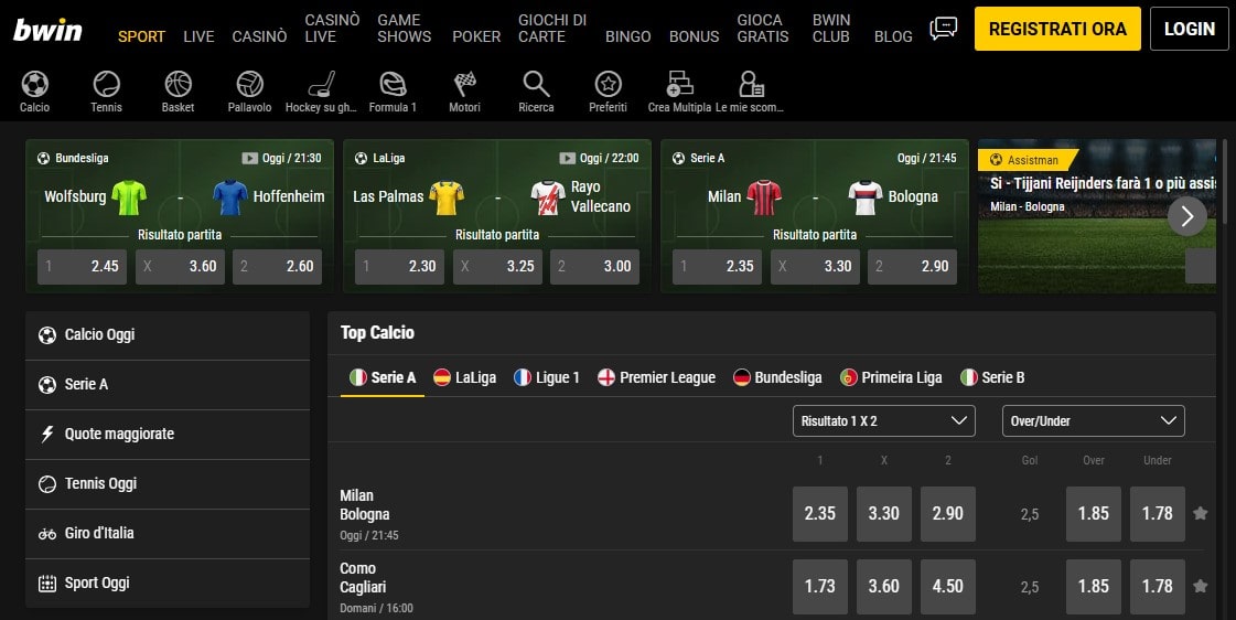 Bwin scommesse sportive
