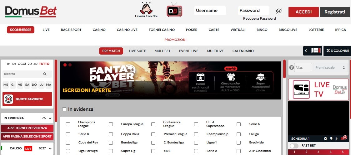 Domusbet scommesse sportive