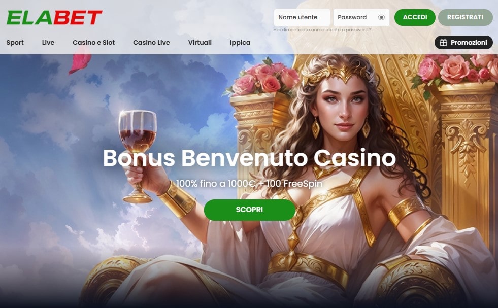 Elabet pagina di login