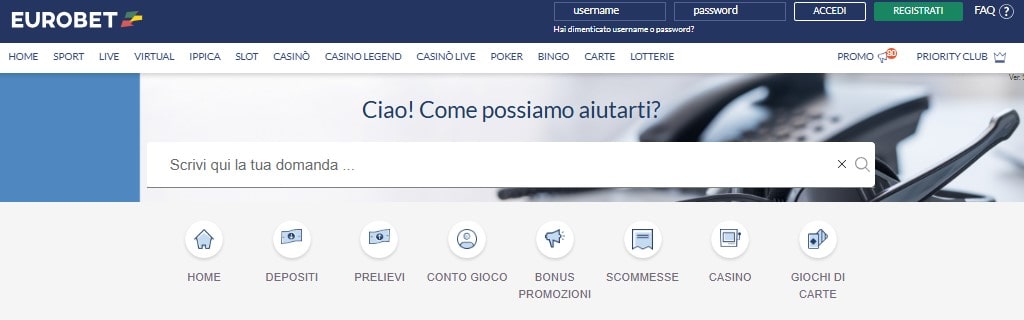 Assistenza clienti Eurobet