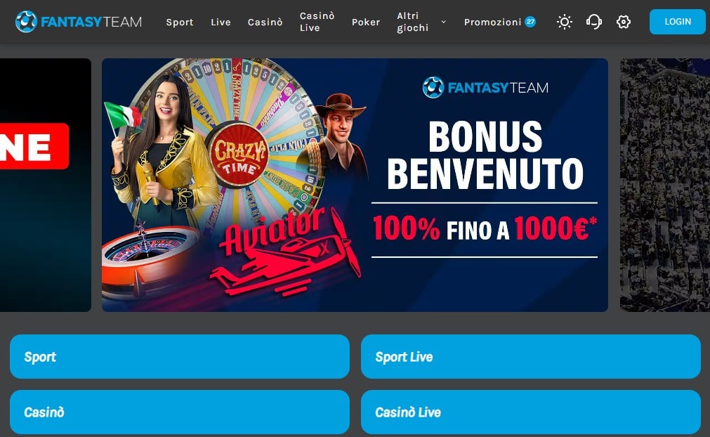 Fantasyteam pagina di login