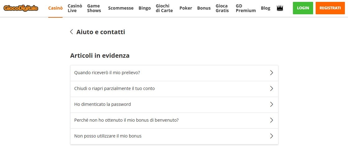 Assistenza di Gioco Digitale