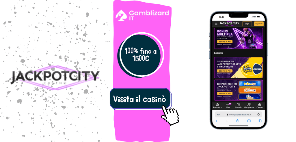 JackpotCity bonus fino a 1500€