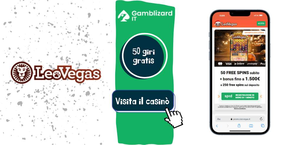 LeoVegas casinò 50 giri gratuiti senza deposito