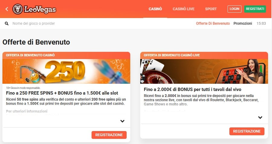 Leovegas bonus