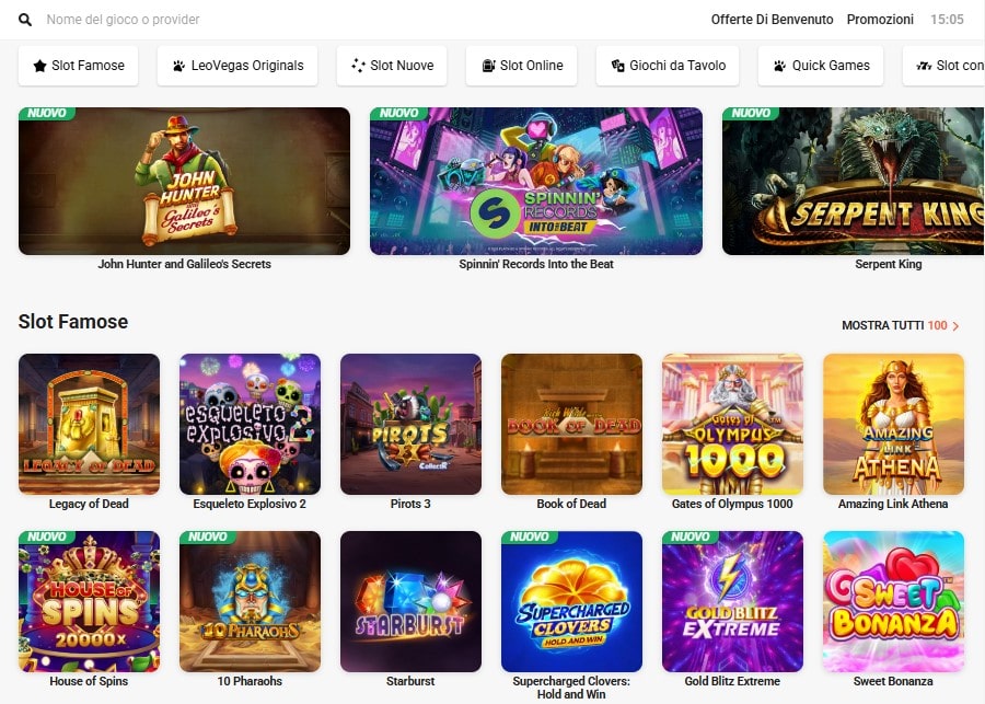Leovegas giochi