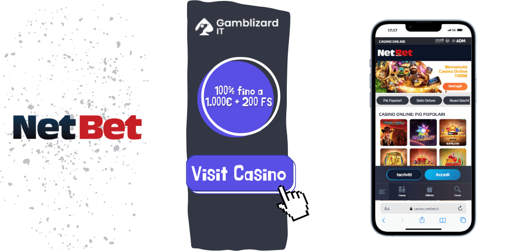 100% fino a 1.000€ di NetBet