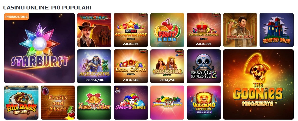 NetBet slot giochi