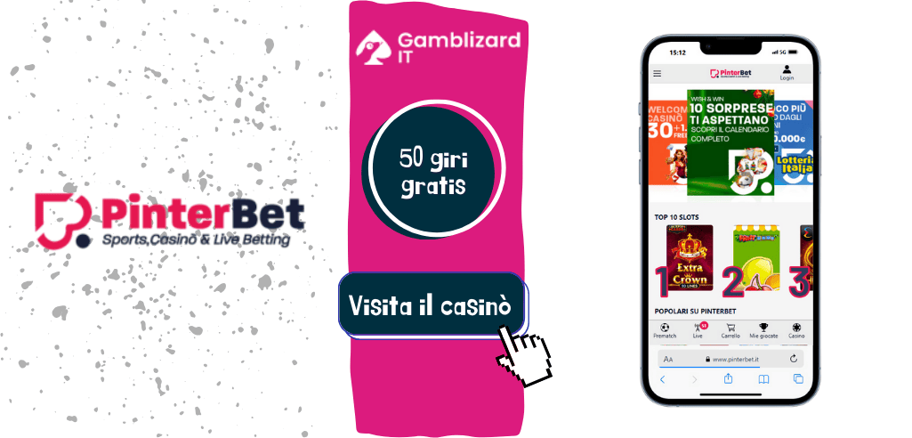 PinterBet bonus senza deposito