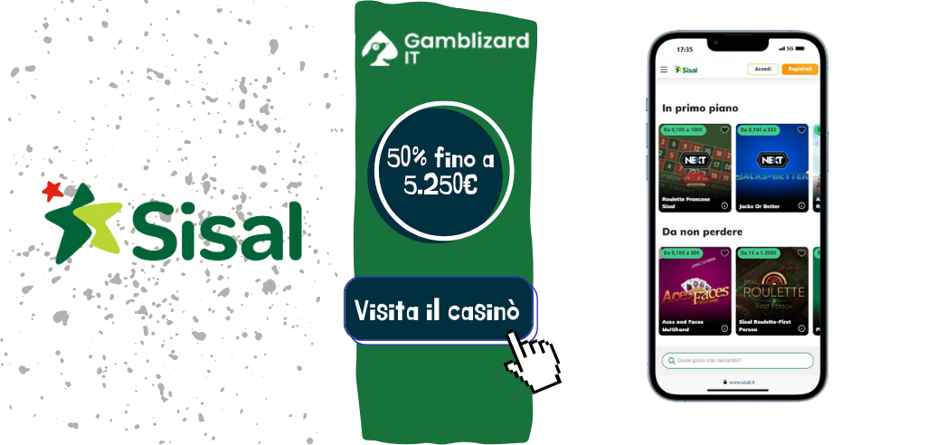 Sisal casinò bonus di benvenuto