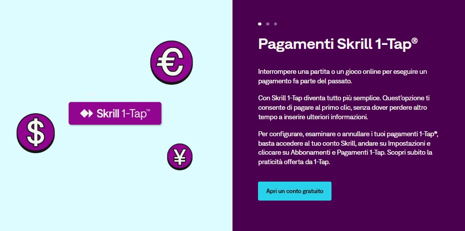 Pagamenti Skrill 1-Tap