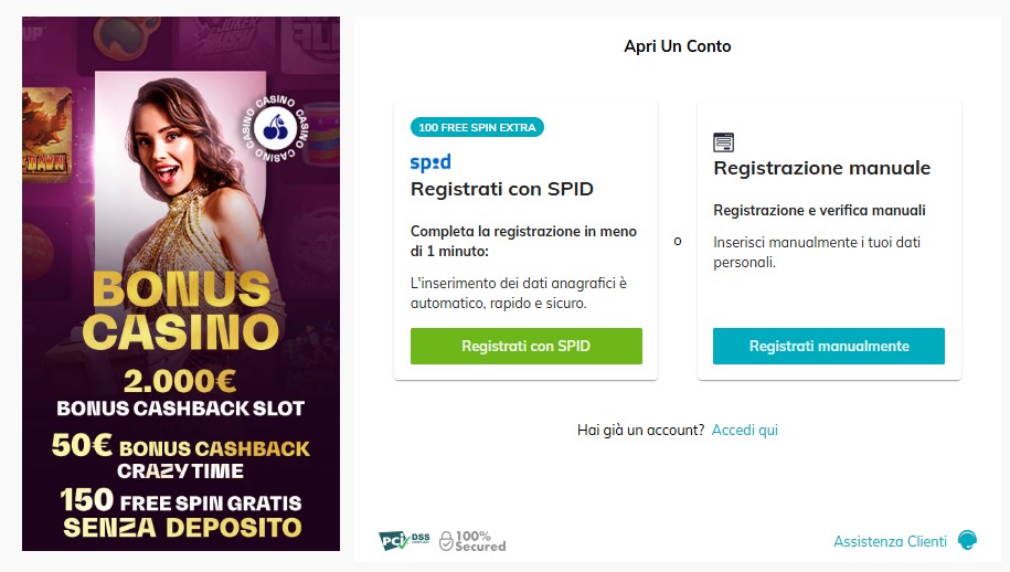 Starcasinò registrazione