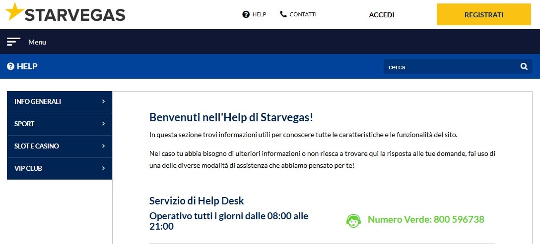 Starvegas assistenza