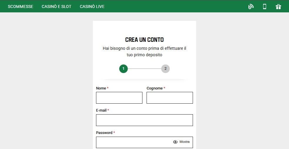Unibet pagina di login