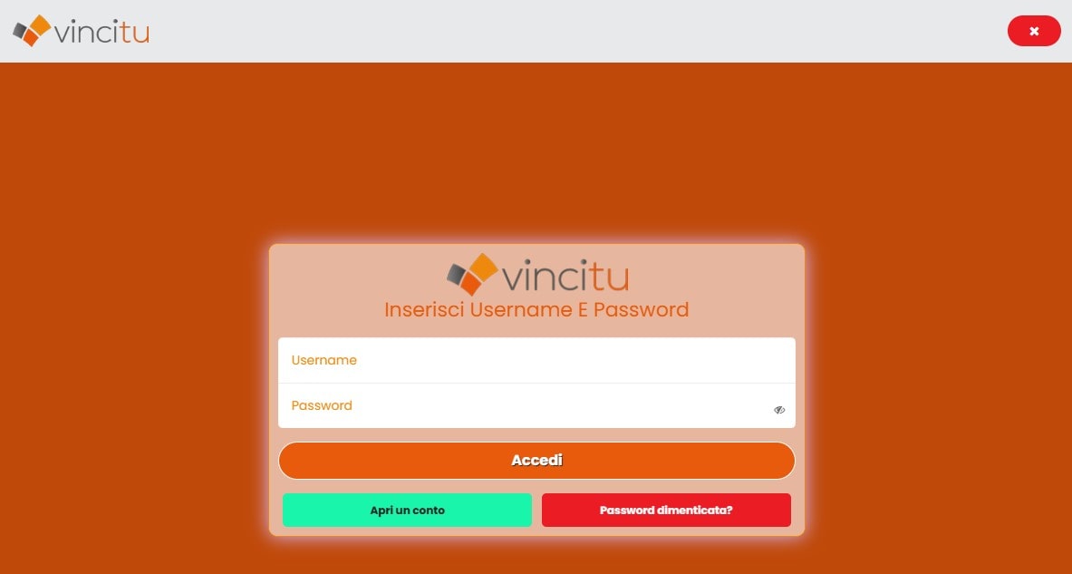 Vincitu casinò pagina di login