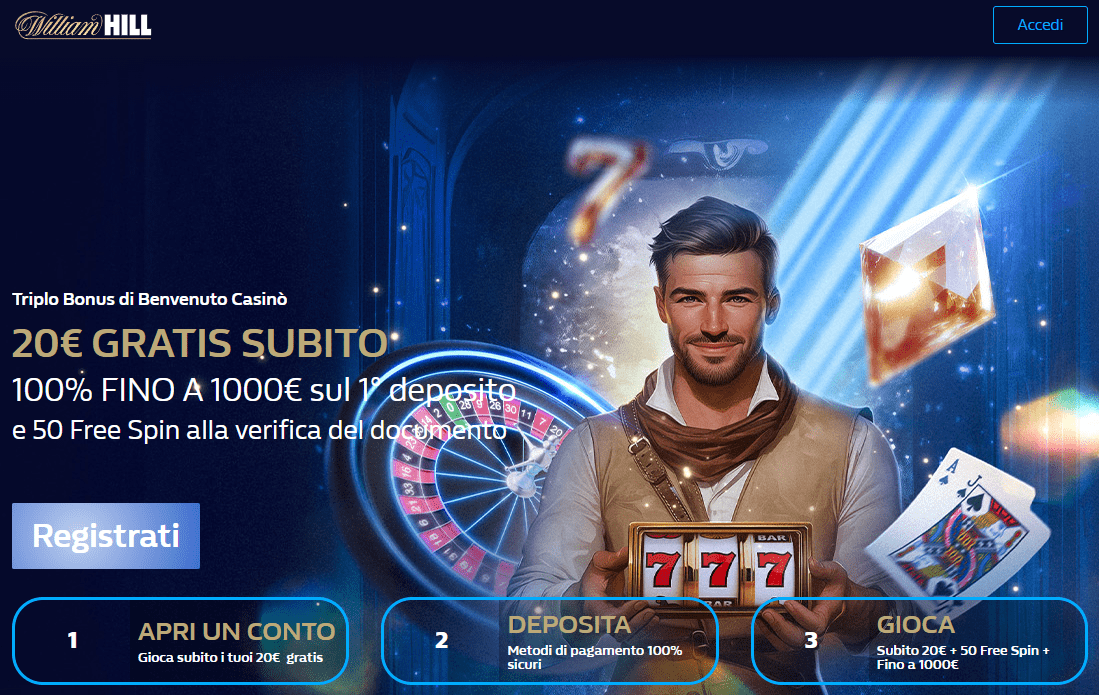 William Hill bonus senza deposito