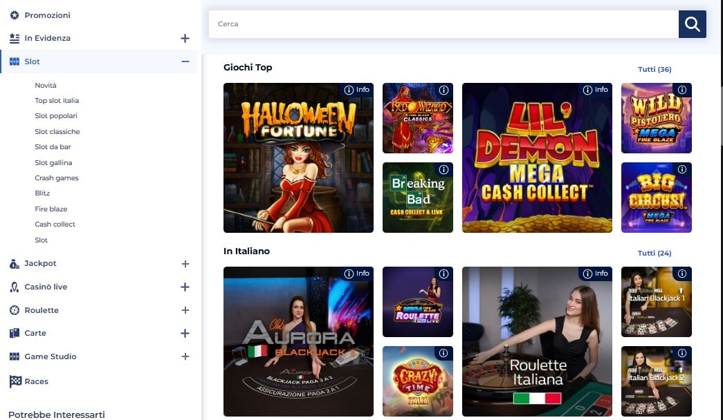 William Hill giochi di casinò