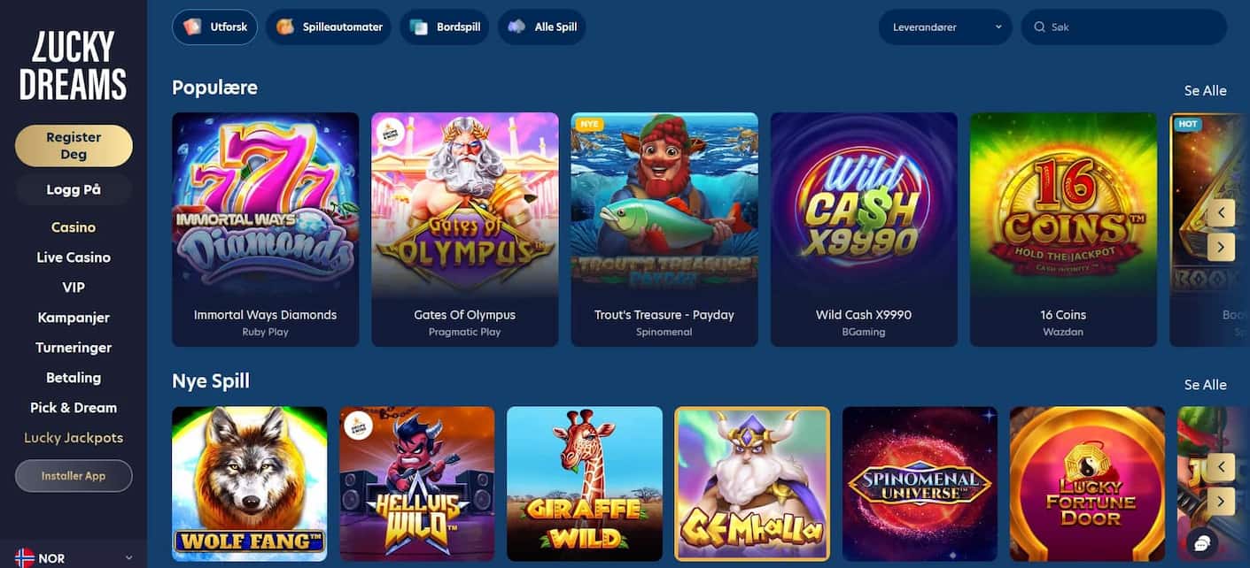 luckydreams casinospill