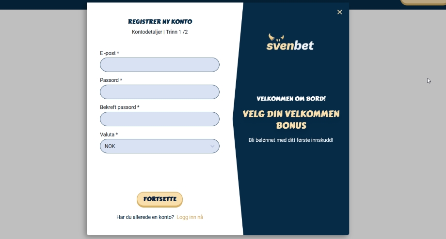 svenbet registrering