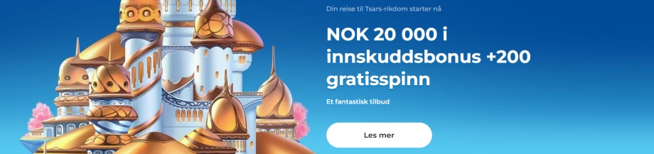 tsars casino velkomstbonus