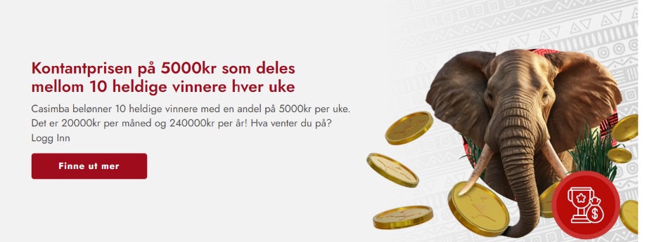 casimba ukentlig kontantbonus