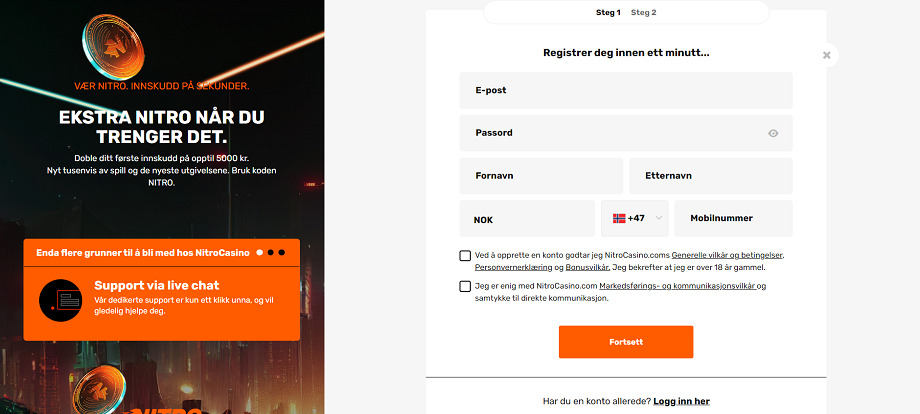 nitro registrering
