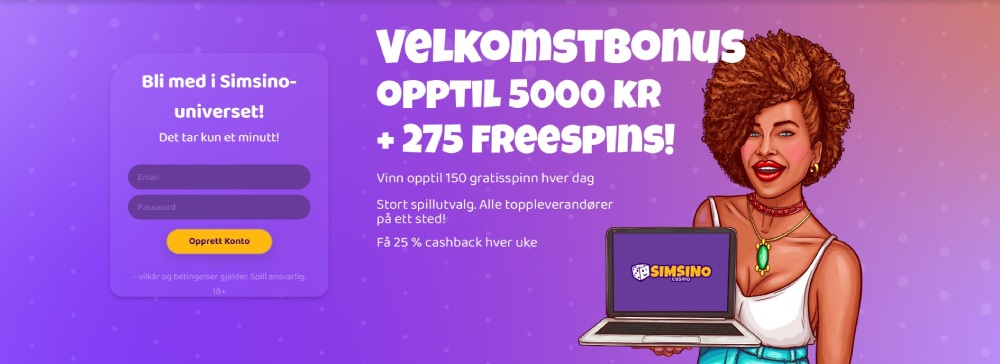 Simsino casino velkomstbonus