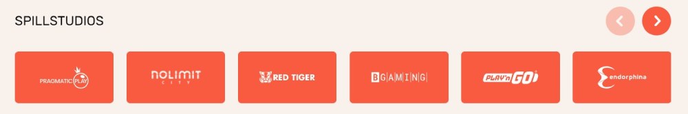 Koi Casino Spillleverandører