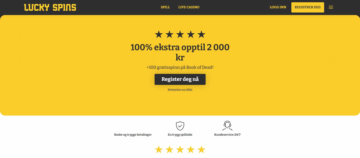 luckyspins casino hovedside