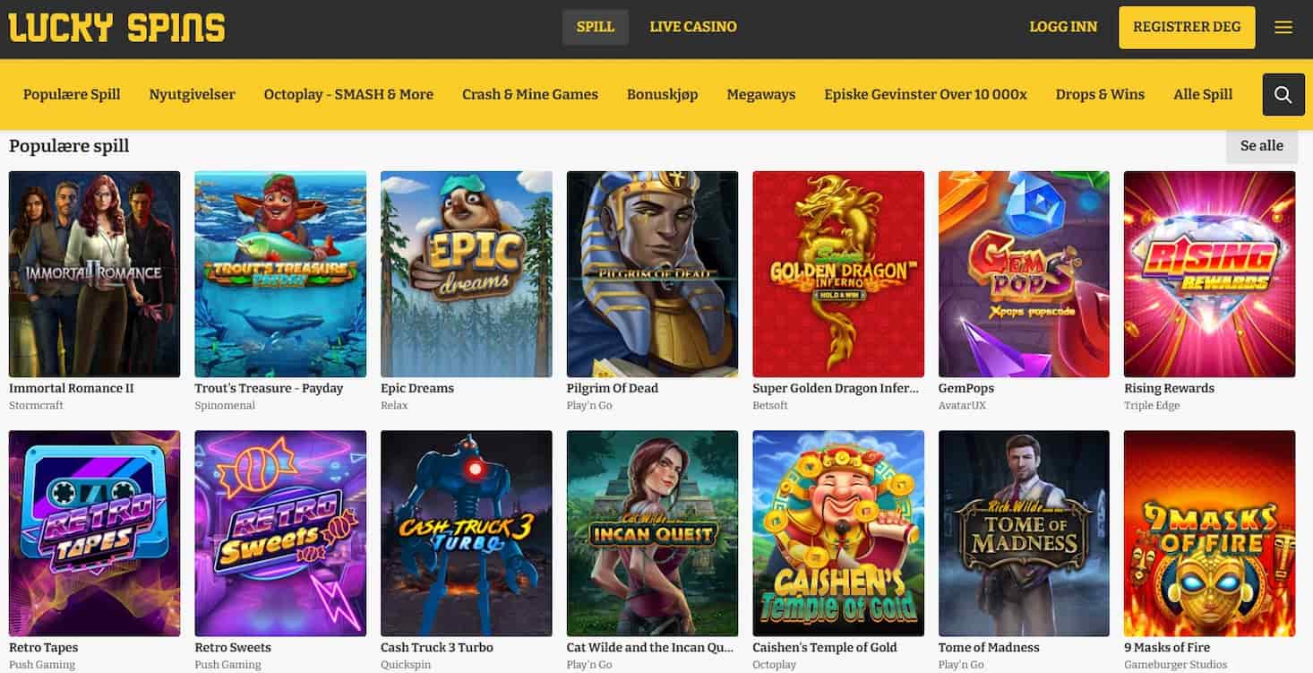 luckyspins kasinospill