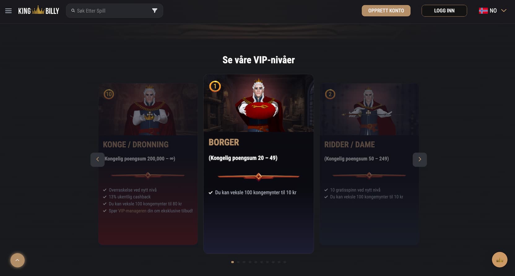 king billy casino VIP