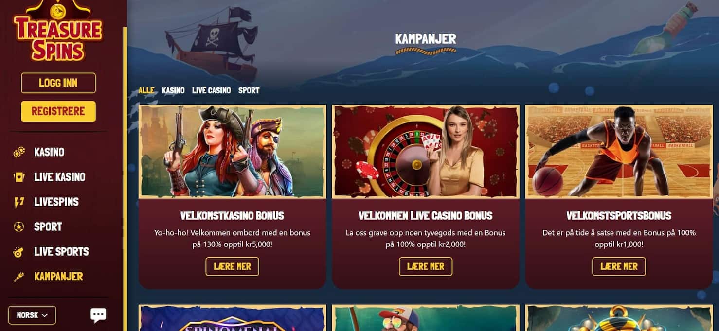 treasurespins bonuser