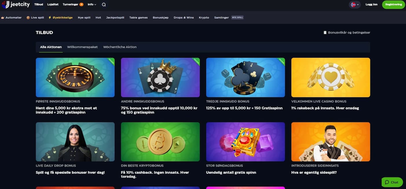 JeetCity casino bonuser