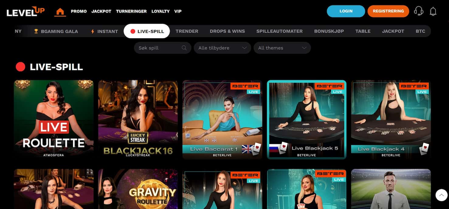 levelup live casino