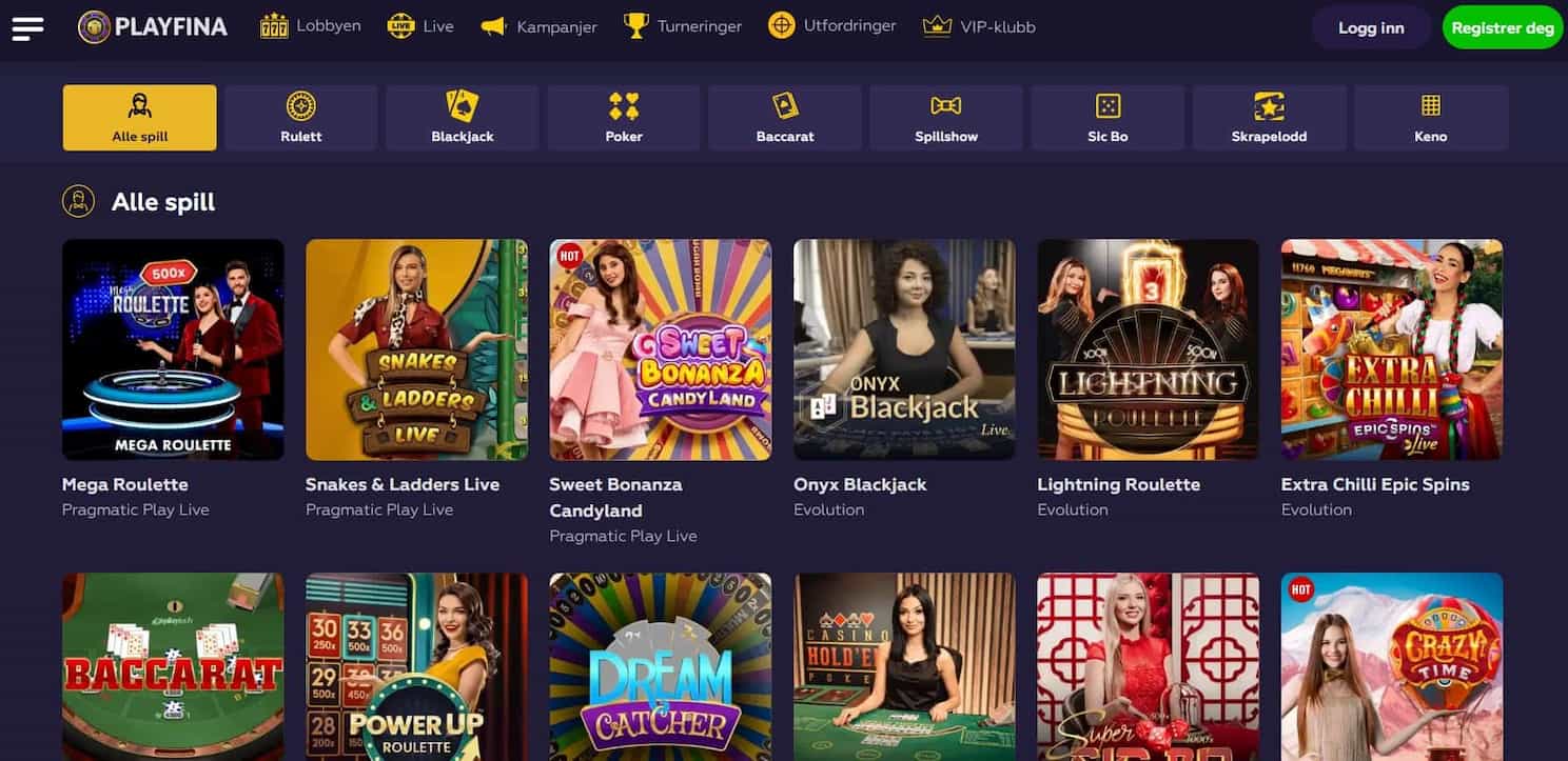playfina live casino