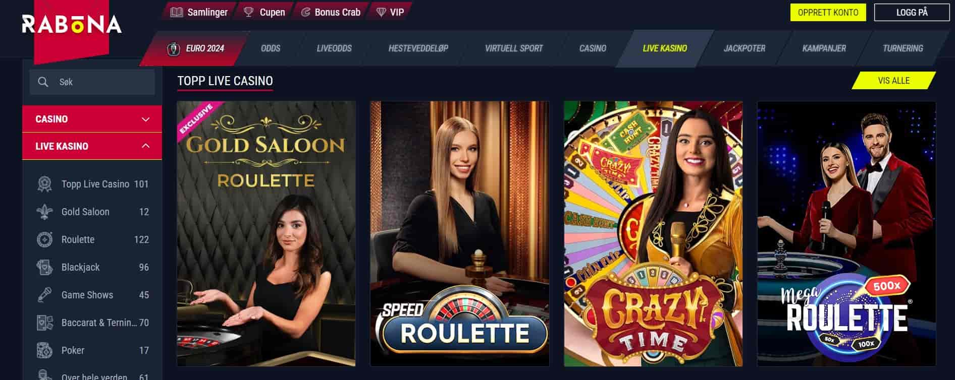 rabona casino live