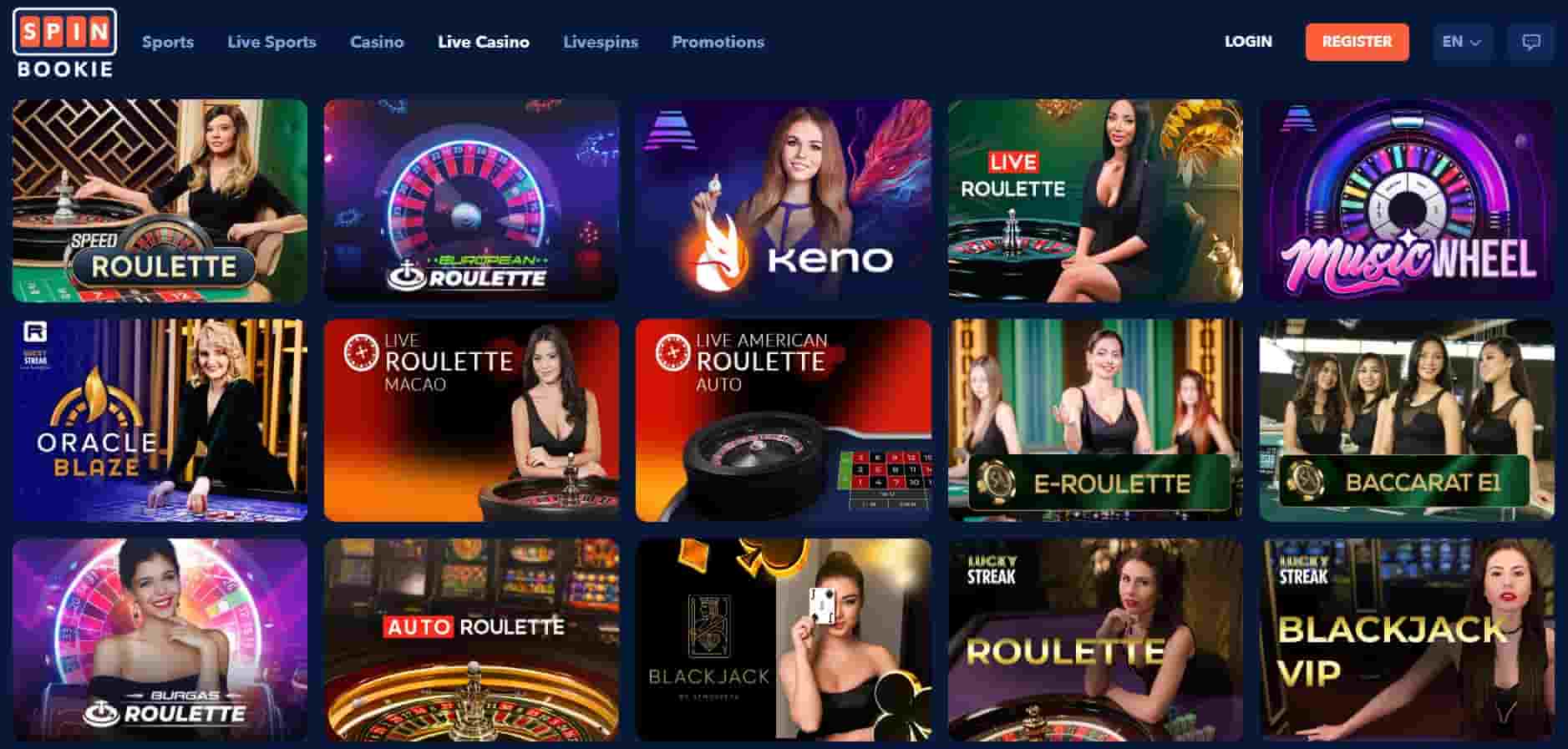 spinbookie casino live