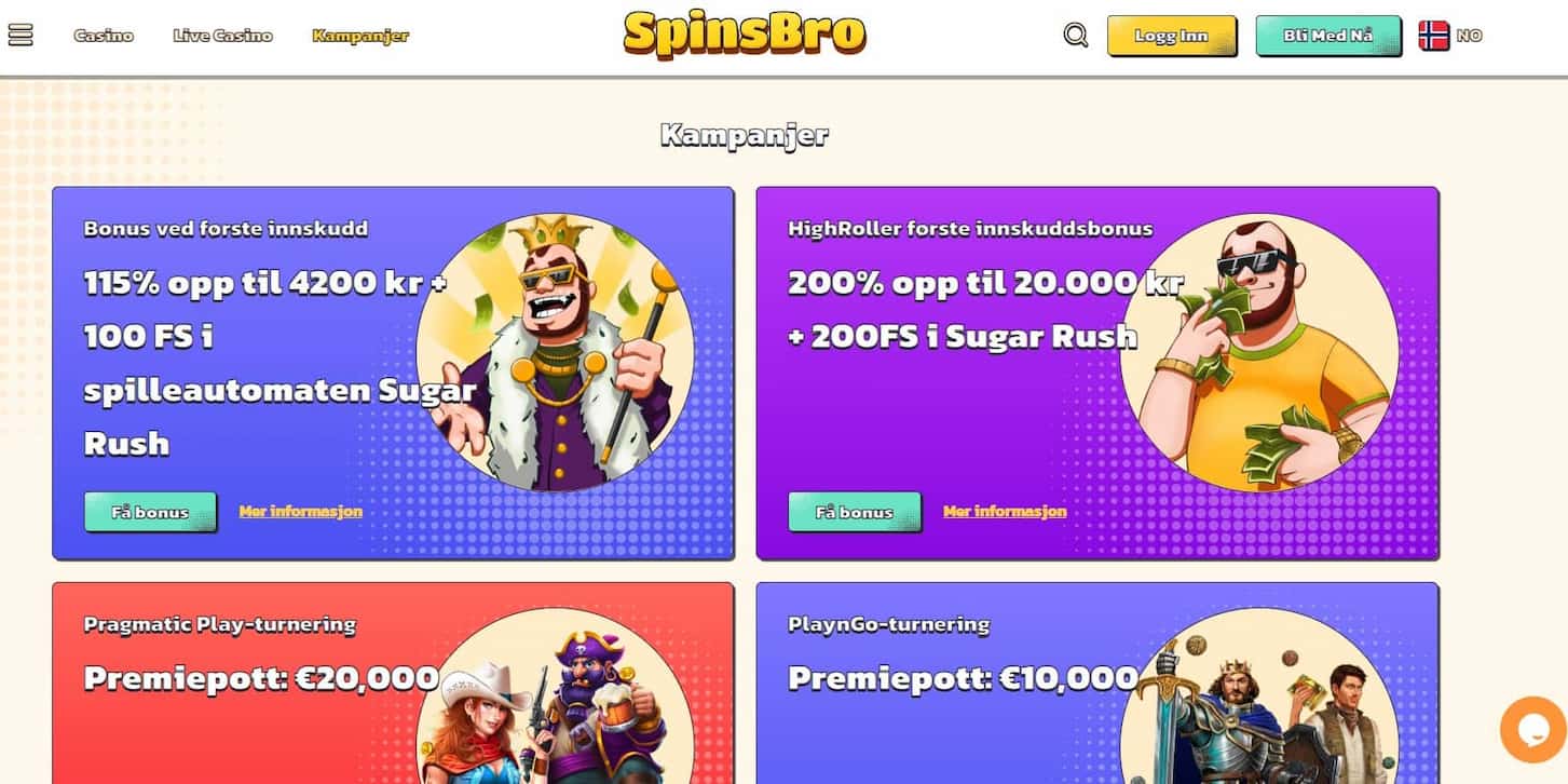 spinsbro bonuser