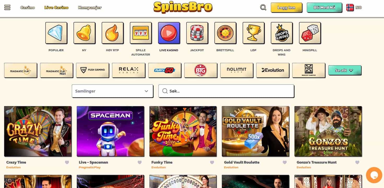spinsbro live casino