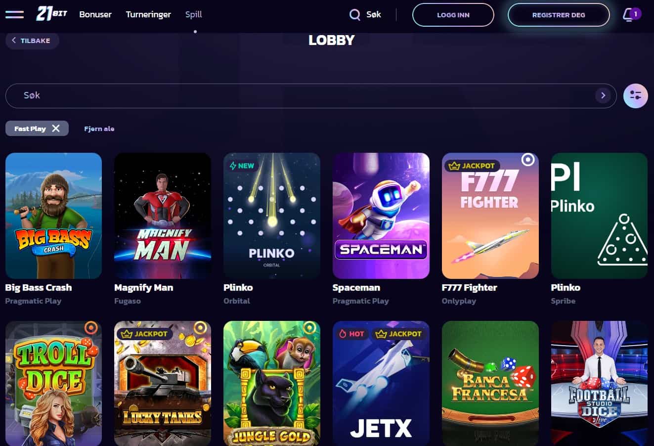 21-bit casinohastighetsspill